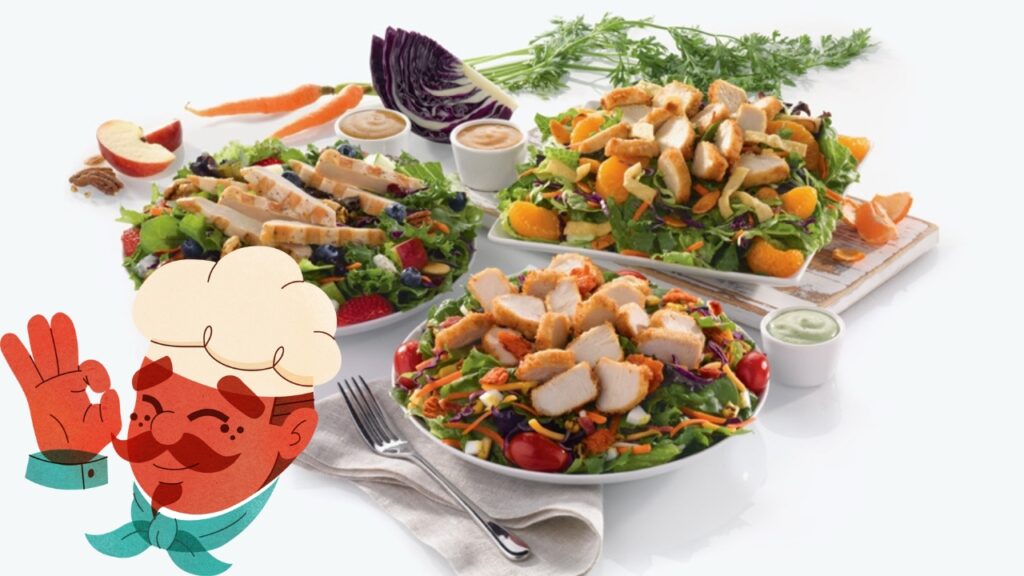 A colorful assortment of nutritious Chick-fil-A salad options, showcasing a balance of fresh vegetables, lean proteins, and flavorful dressings.