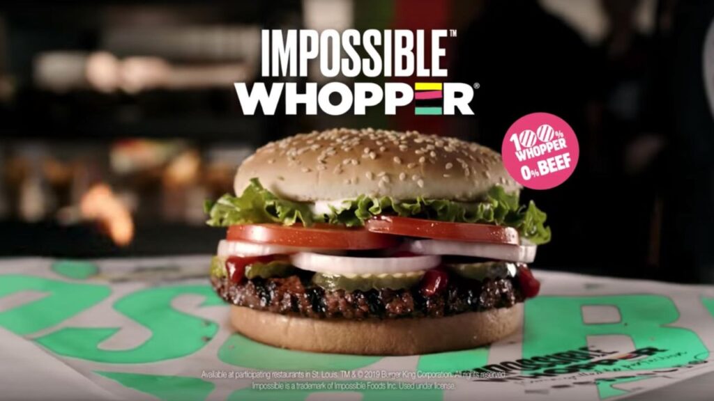 Impossible Burger - A delicious plant-based burger served in a restaurant.